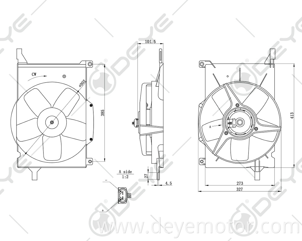 1341258 1341307 90510209 electric radiator cooling fan for OPEL COMBO CORSA TIGRA